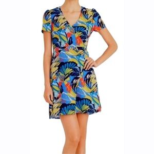J. Crew Mercantile Multicolor Floral Wrap Mini Dress Women Size 00